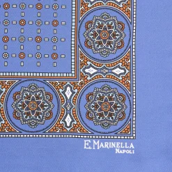 E.Marinella Pochette Da Taschino|POCHETTE DA TASCHINO IN SETA STAMPATA A MANO POLVERE Microfantasia fiore
