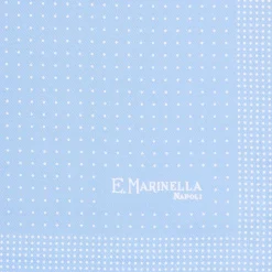 E.Marinella Pochette Da Taschino|POCHETTE DA TASCHINO IN SETA STAMPATA A MANO AZZURRA Microfantasia fiore