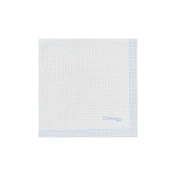 E.Marinella Pochette Da Taschino|POCHETTE DA TASCHINO IN SETA STAMPATA A MANO BIANCA Pois