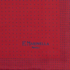 E.Marinella Pochette Da Taschino|POCHETTE DA TASCHINO IN SETA STAMPATA A MANO BORDEAUX Pois