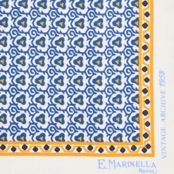 E.Marinella Pochette Da Taschino|POCHETTE DA TASCHINO IN SETA STAMPATA A MANO BIANCA Fantasia archivio 1958
