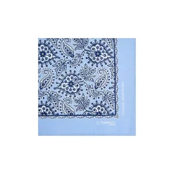 E.Marinella Pochette Da Taschino|POCHETTE DA TASCHINO IN SETA STAMPATA A MANO AZZURRA Fantasia archivio 1975