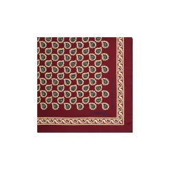 E.Marinella Pochette Da Taschino|POCHETTE DA TASCHINO IN SETA STAMPATA A MANO BORDEAUX Fantasia archivio 1931