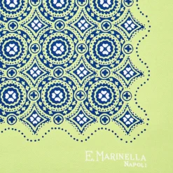 E.Marinella Pochette Da Taschino|POCHETTE DA TASCHINO IN SETA STAMPATA A MANO VERDE CHIARO Macrofantasia fiore