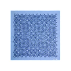 E.Marinella Pochette Da Taschino|POCHETTE DA TASCHINO IN SETA STAMPATA A MANO AZZURRA Macrofantasia fiore