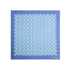 E.Marinella Pochette Da Taschino|POCHETTE DA TASCHINO IN SETA STAMPATA A MANO AZZURRA Macrofantasia fiore