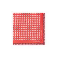 E.Marinella Pochette Da Taschino|POCHETTE DA TASCHINO IN SETA STAMPATA A MANO ROSSA Fantasia archivio 1949