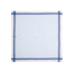 E.Marinella Pochette Da Taschino|POCHETTE DA TASCHINO IN SETA STAMPATA A MANO BIANCA Pois