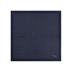 E.Marinella Pochette Da Taschino|POCHETTE DA TASCHINO IN SETA STAMPATA A MANO BLU SCURO Microfantasia fiore