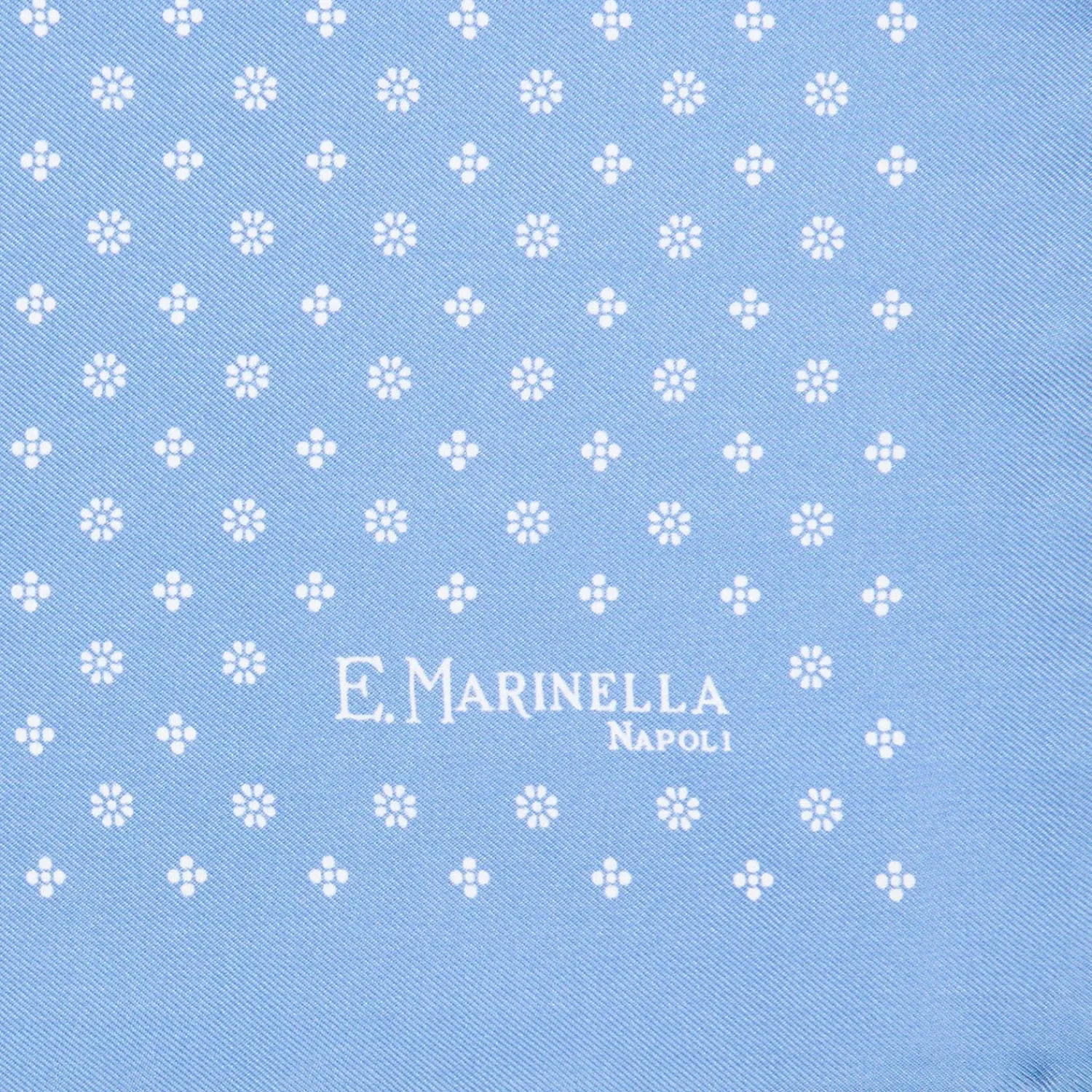 E.Marinella Pochette Da Taschino|POCHETTE DA TASCHINO IN SETA STAMPATA A MANO AZZURRA Microfantasia fiore