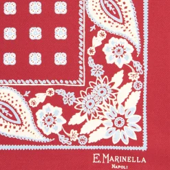 E.Marinella Pochette Da Taschino|POCHETTE DA TASCHINO IN SETA STAMPATA A MANO BORDEAUX Macrofantasia fiore