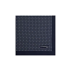 E.Marinella Pochette Da Taschino|POCHETTE DA TASCHINO IN SETA STAMPATA A MANO BLU SCURO Microfantasia fiore