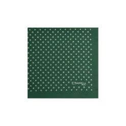 E.Marinella Pochette Da Taschino|POCHETTE DA TASCHINO IN SETA STAMPATA A MANO VERDE SCURO Macrofantasia fiore