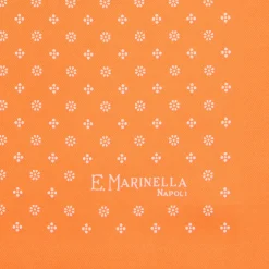 E.Marinella Pochette Da Taschino|POCHETTE DA TASCHINO IN SETA STAMPATA A MANO ARANCIONE Microfantasia fiore