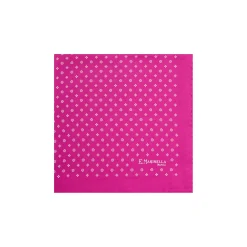 E.Marinella Pochette Da Taschino|POCHETTE DA TASCHINO IN SETA STAMPATA A MANO FUCSIA Microfantasia fiore