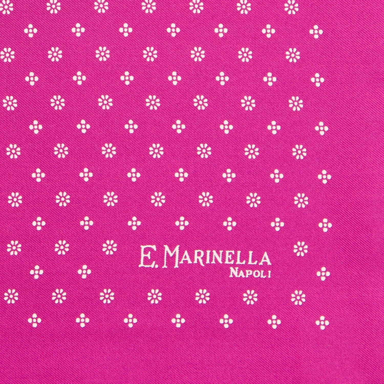 E.Marinella Pochette Da Taschino|POCHETTE DA TASCHINO IN SETA STAMPATA A MANO FUCSIA Microfantasia fiore
