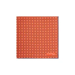 E.Marinella Pochette Da Taschino|POCHETTE DA TASCHINO IN SETA STAMPATA A MANO ARANCIONE Microfantasia fiore