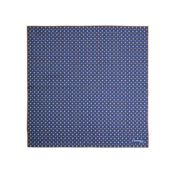 E.Marinella Pochette Da Taschino|POCHETTE DA TASCHINO IN SETA STAMPATA A MANO BLU Microfantasia fiore