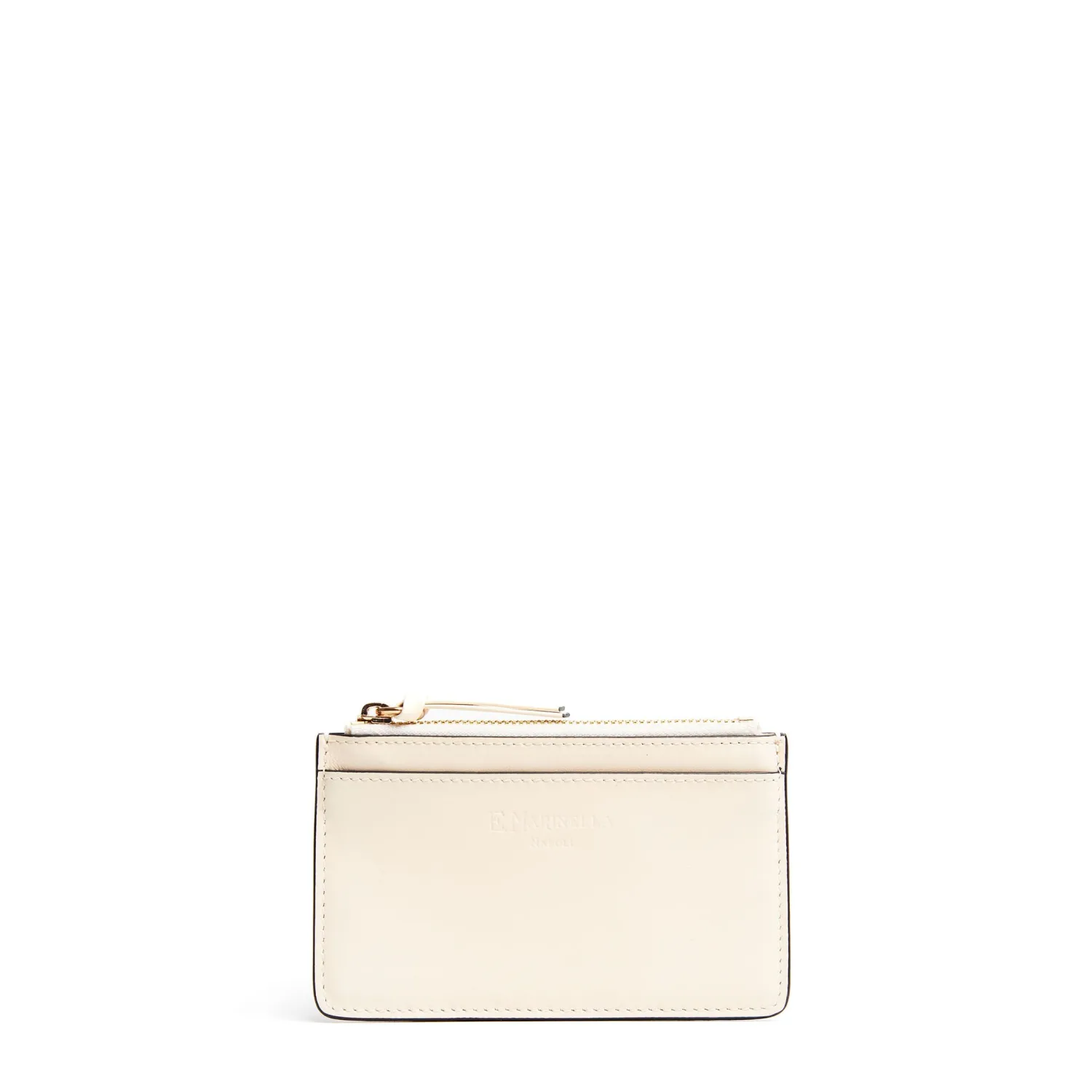 E.Marinella Porta Carte Di Credito|PORTA CARTE DI CREDITO BEIGE In pelle con zip