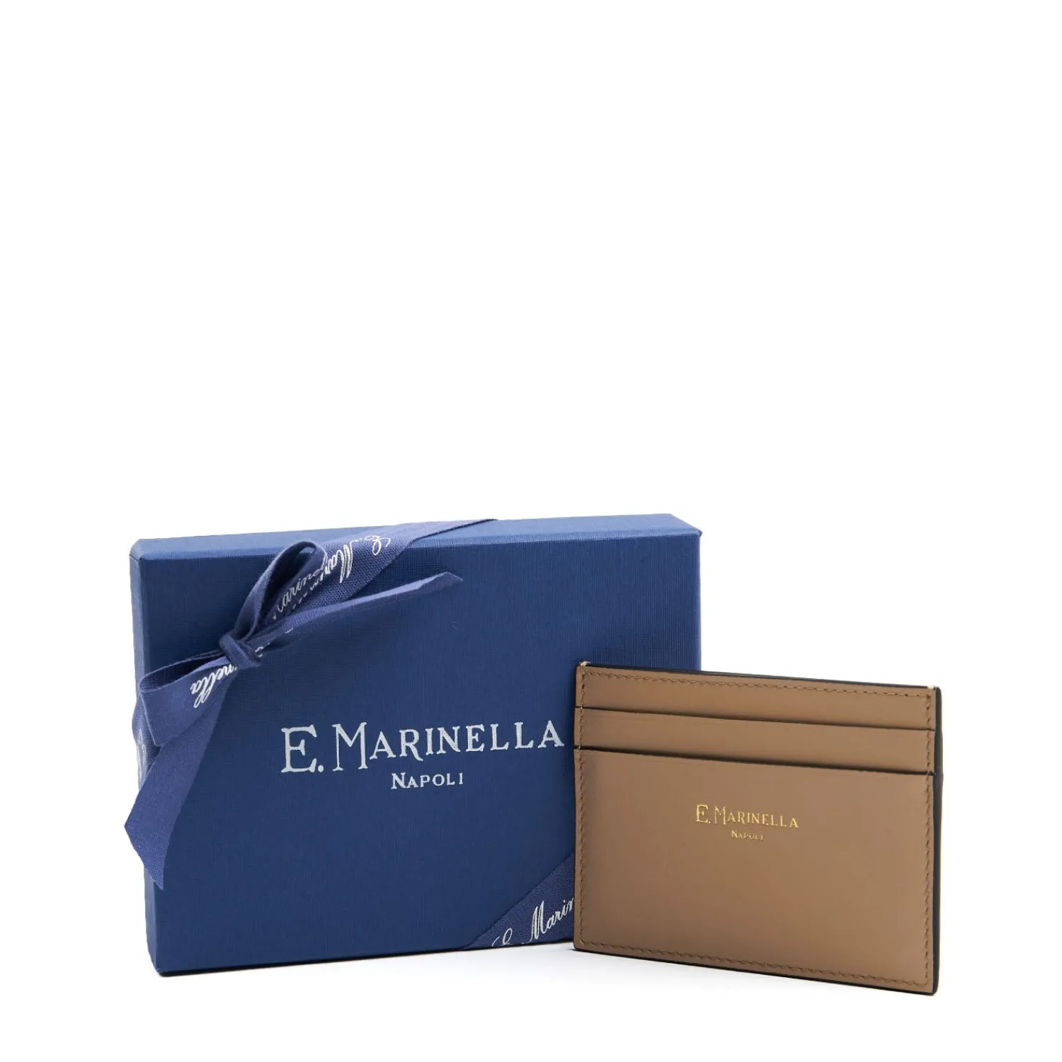 E.Marinella Porta Carte Di Credito|PORTACARTE DI CREDITO PICCOLO BEIGE In pelle liscia