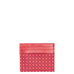 E.Marinella Porta Carte Di Credito|PORTACARTE DI CREDITO SETA E PELLE ROSSO 5 scomparti