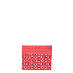 E.Marinella Porta Carte Di Credito|PORTACARTE DI CREDITO SETA E PELLE ROSSO 5 scomparti