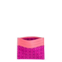 E.Marinella Porta Carte Di Credito|PORTACARTE DI CREDITO SETA E PELLE FUCSIA 5 scomparti