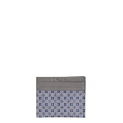 E.Marinella Porta Carte Di Credito|PORTACARTE DI CREDITO SETA E PELLE GRIGIO SCURO 5 scomparti