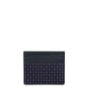 E.Marinella Porta Carte Di Credito|PORTACARTE DI CREDITO SETA E PELLE BLU SCURO 5 scomparti
