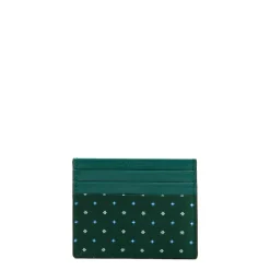 E.Marinella Porta Carte Di Credito|PORTACARTE DI CREDITO SETA E PELLE VERDE SCURO 5 scomparti