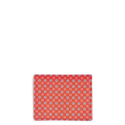 E.Marinella Porta Carte Di Credito|PORTACARTE PIEGHEVOLE IN SETE E PELLE ROSSO 10 scomparti