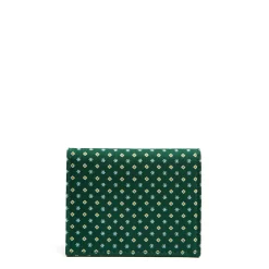 E.Marinella Porta Carte Di Credito|PORTACARTE PIEGHEVOLE IN SETA PELLE VERDE SCURO 10 scomparti