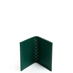 E.Marinella Porta Carte Di Credito|PORTACARTE PIEGHEVOLE IN SETA PELLE VERDE SCURO 10 scomparti