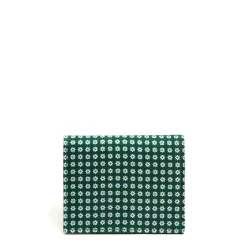 E.Marinella Porta Carte Di Credito|PORTACARTE PIEGHEVOLE IN SETA PELLE VERDE SCURO 10 scomparti