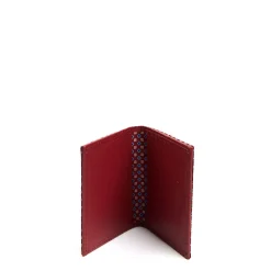 E.Marinella Porta Carte Di Credito|PORTACARTE PIEGHEVOLE IN SETA PELLE BORDEAUX 10 scomparti