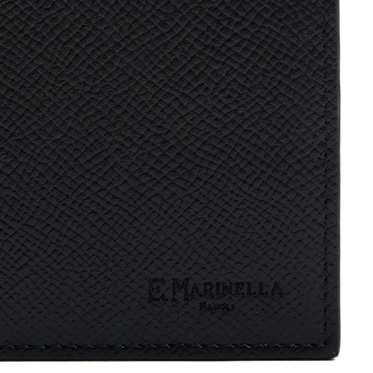 E.Marinella Portafogli|PORTAFOGLIO ORIZZONTALE NERO In pelle martellata