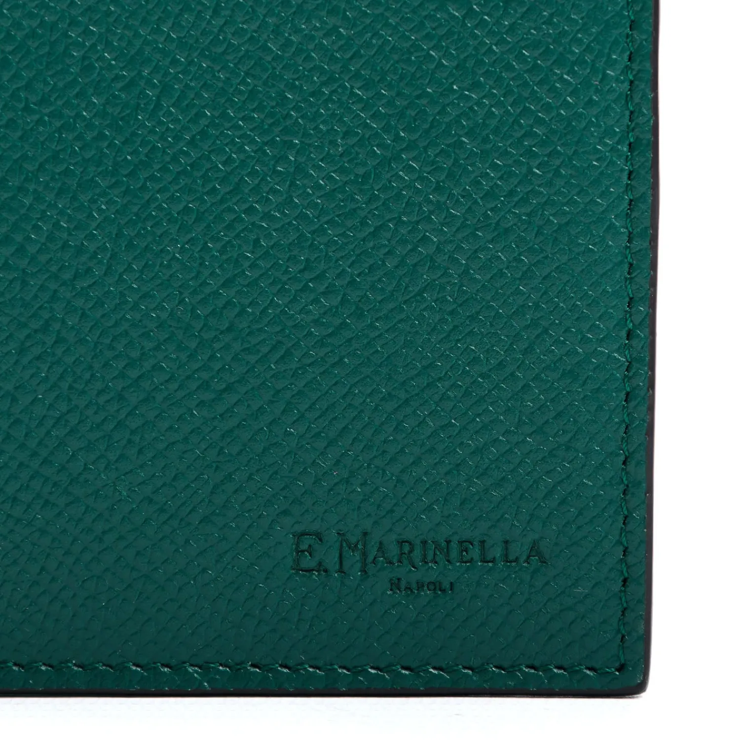 E.Marinella Portafogli|PORTAFOGLIO ORIZZONTALE VERDE SCURO In pelle martellata