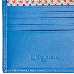 E.Marinella Portafogli|PORTAFOGLIO PICCOLO AZZURRO In seta e pelle