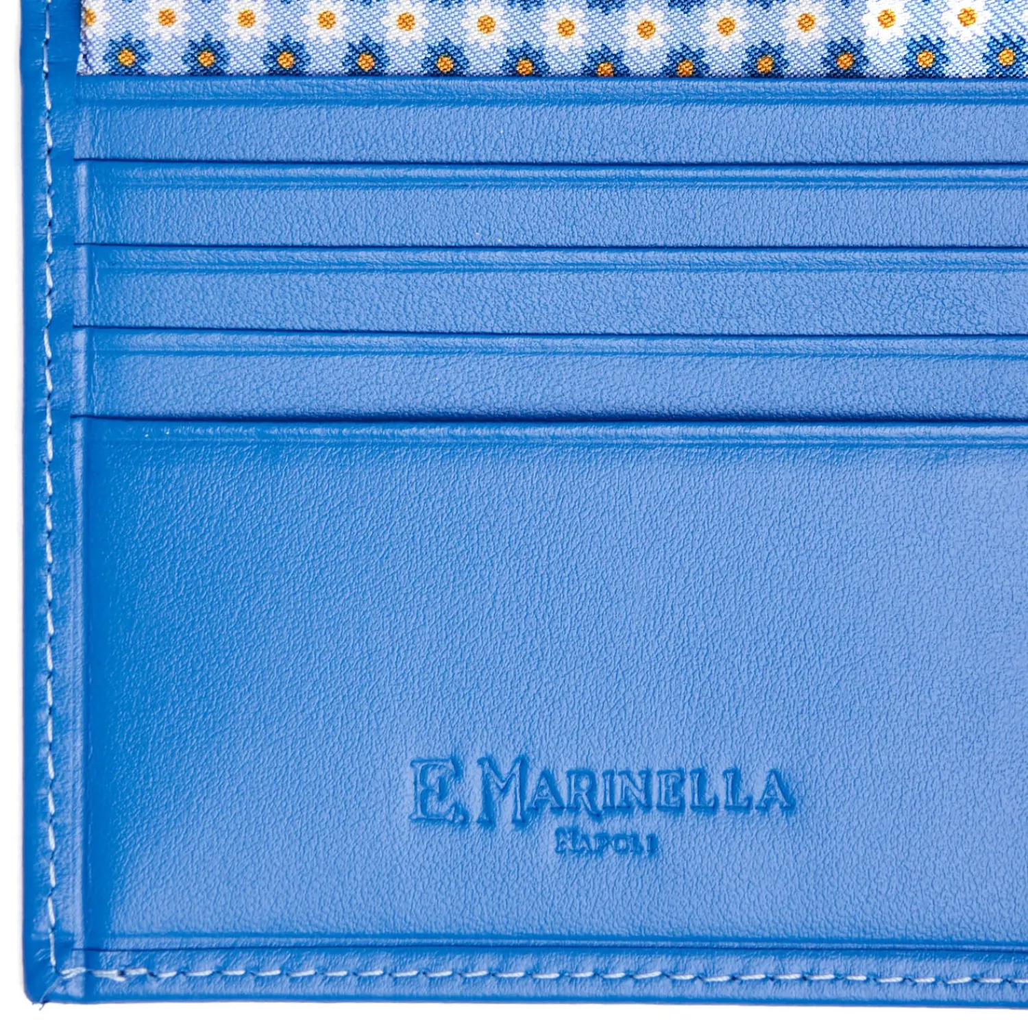 E.Marinella Portafogli|PORTAFOGLIO PICCOLO AZZURRO In seta e pelle