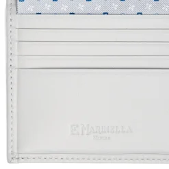 E.Marinella Portafogli|PORTAFOGLIO PICCOLO GRIGIO CHIARO In seta e pelle