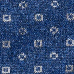 E.Marinella Scaldacollo|SCALDACOLLO BLU E GRIGIO MICROFANTASIA In cashmere