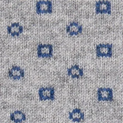 E.Marinella Scaldacollo|SCALDACOLLO BLU E GRIGIO MICROFANTASIA In cashmere