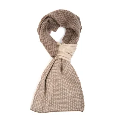 E.Marinella Scaldacollo|SCALDACOLLO MARRONE SCURO E BEIGE MICROFANTASIA In cashmere
