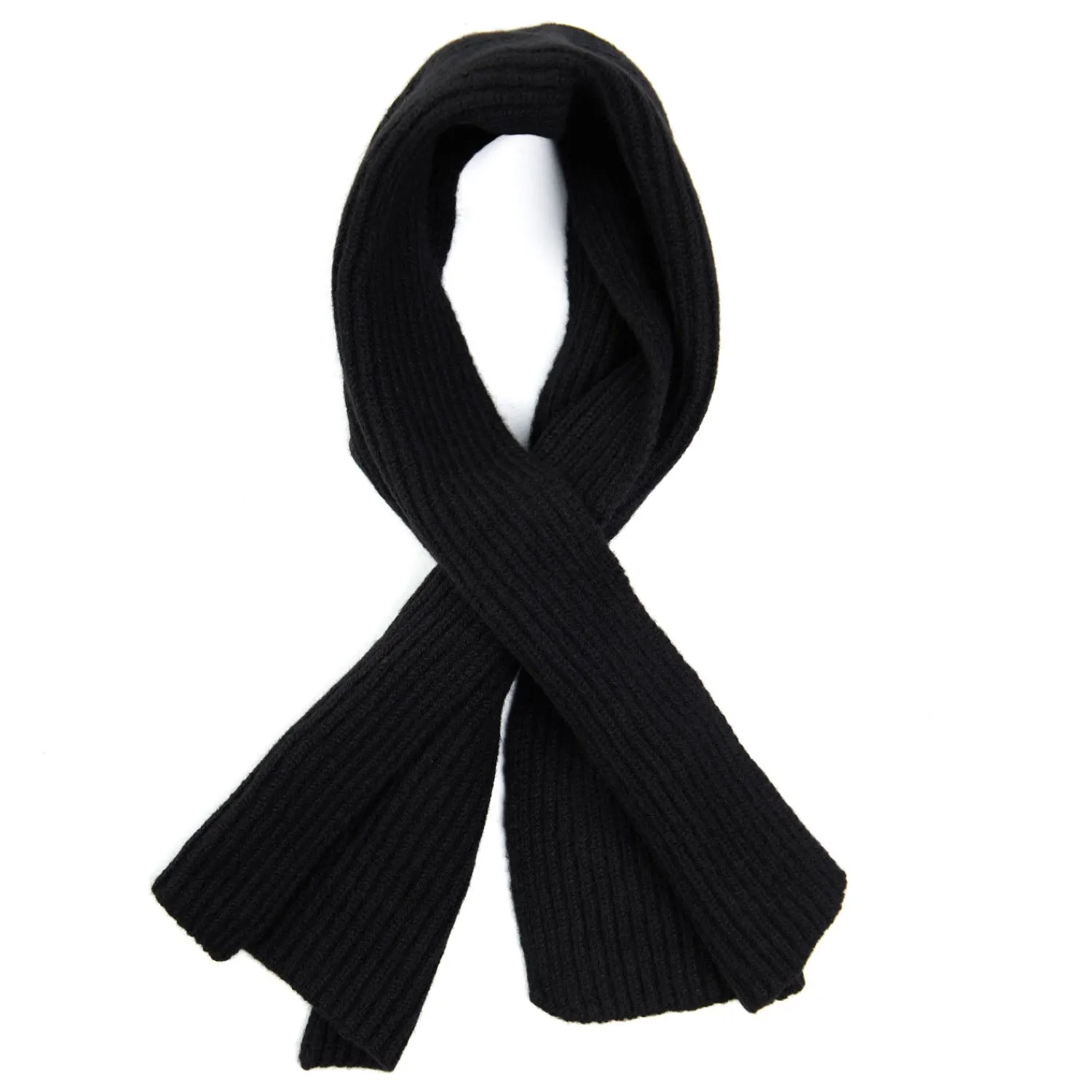 E.Marinella Scaldacollo|SCALDACOLLO NERO IN CASHMERETinta unita