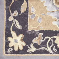 E.Marinella Sciarpe Invernali|SCIALLE 135 GRIGIO IN LANA E SETA Con disegno di fiori a pastello