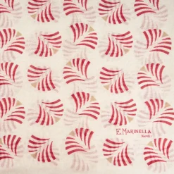E.Marinella Sciarpe Estive|SCIARPA BEIGE IN COTONE E LINO Ventagli rossi