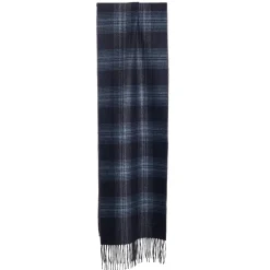 E.Marinella Sciarpe Invernali|Sciarpe Invernali|SCIARPA BICOLOR BLU SCURO IN SETA E CASHMERE Check