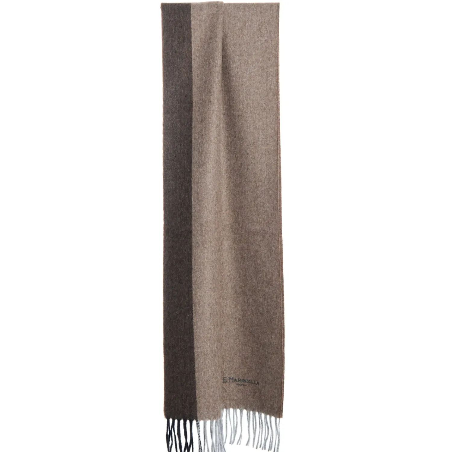 E.Marinella Sciarpe Invernali|Sciarpe Invernali|SCIARPA BICOLOR MARRONE IN LANA E CASHMERE Tinta unita