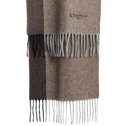 E.Marinella Sciarpe Invernali|Sciarpe Invernali|SCIARPA BICOLOR MARRONE IN LANA E CASHMERE Tinta unita