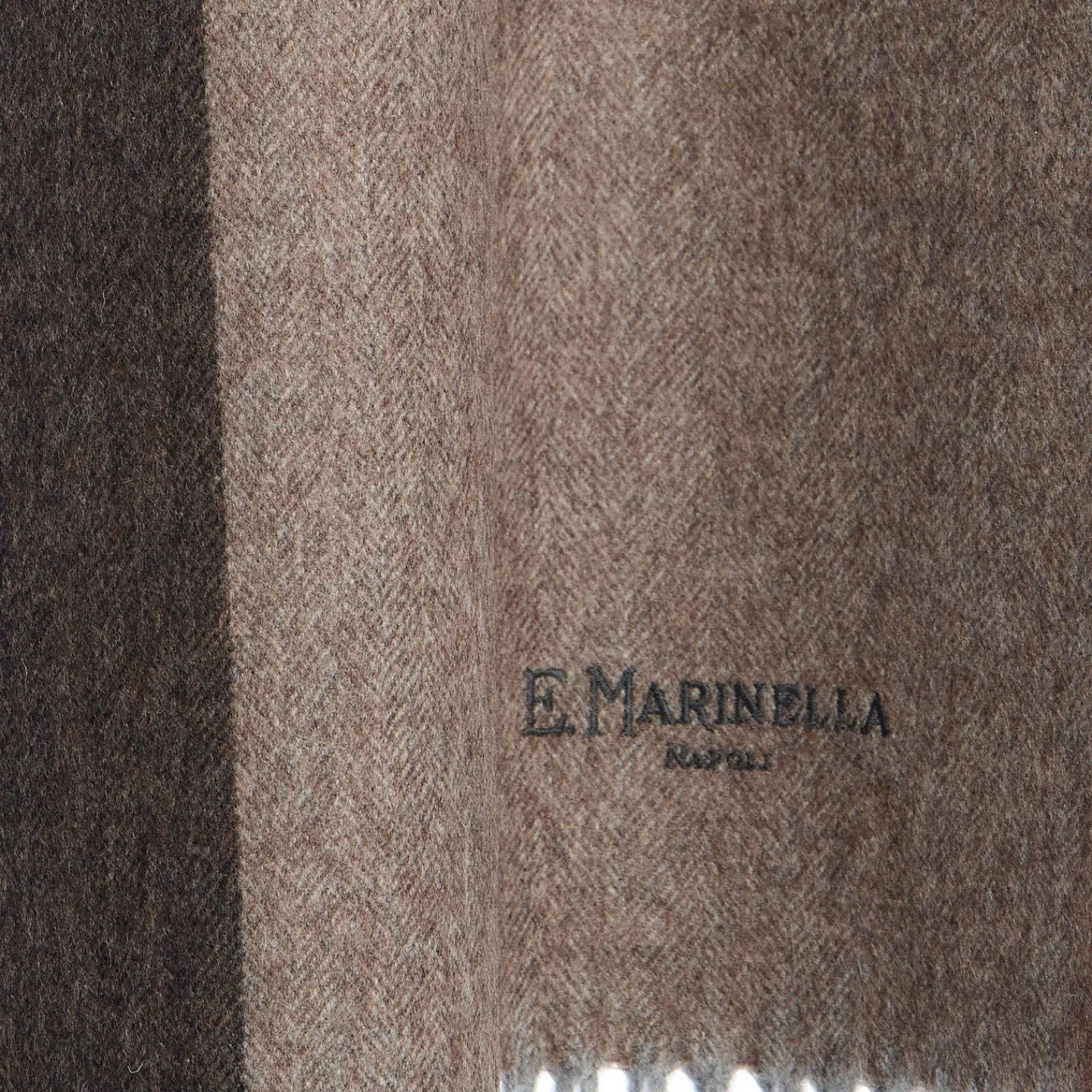 E.Marinella Sciarpe Invernali|Sciarpe Invernali|SCIARPA BICOLOR MARRONE IN LANA E CASHMERE Tinta unita